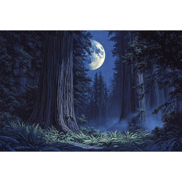 Night Sky Canvas with Moon